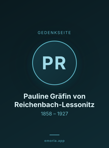 Gedenkportrait von Pauline Gräfin von Reichenbach-Lessonitz