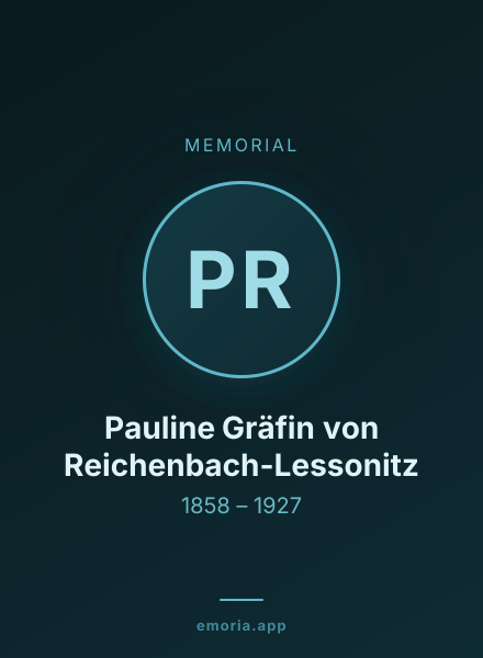 Memorial portrait of Pauline Gräfin von Reichenbach-Lessonitz