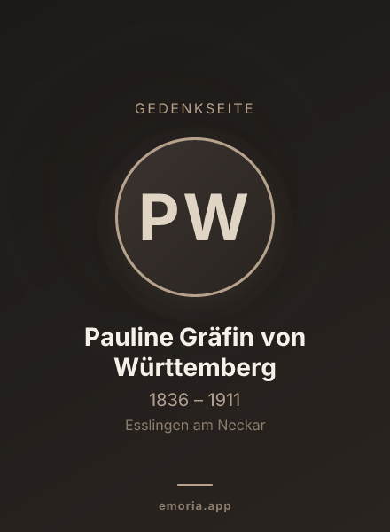 Gedenkportrait von Pauline Gräfin von Württemberg
