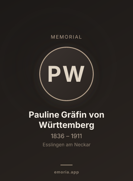 Memorial portrait of Pauline Gräfin von Württemberg