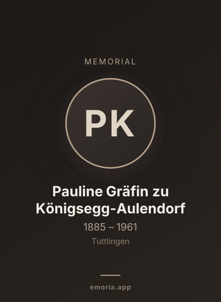 Memorial portrait of Pauline Gräfin zu Königsegg-Aulendorf
