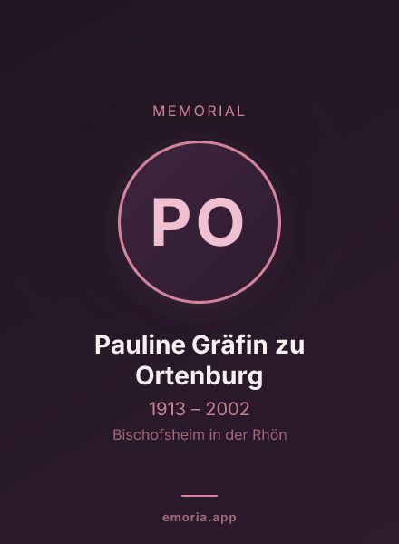 Memorial portrait of Pauline Gräfin zu Ortenburg