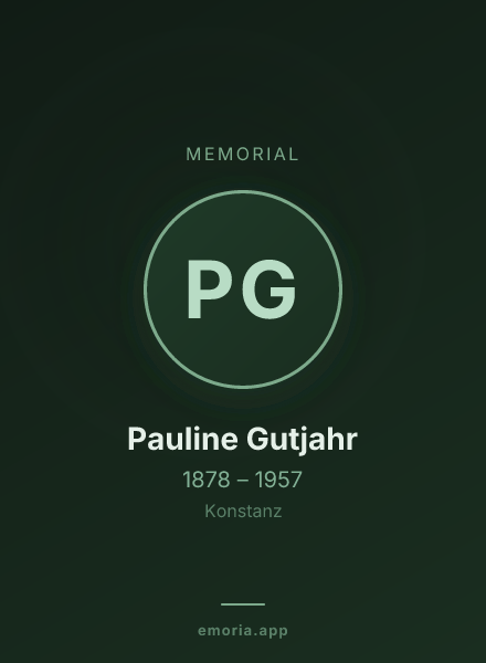 Memorial portrait of Pauline Gutjahr