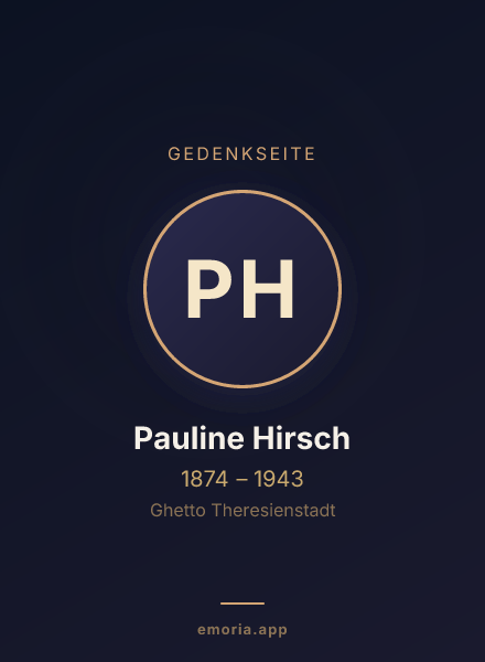 Gedenkportrait von Pauline Hirsch