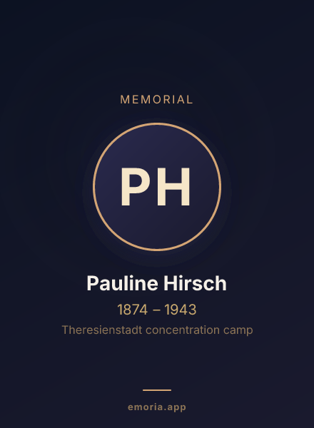 Memorial portrait of Pauline Hirsch
