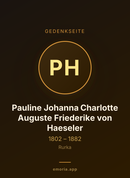 Gedenkportrait von Pauline Johanna Charlotte Auguste Friederike von Haeseler
