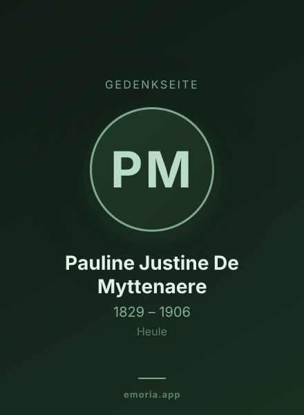 Gedenkportrait von Pauline Justine De Myttenaere