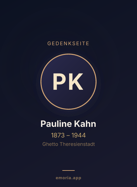 Gedenkportrait von Pauline Kahn