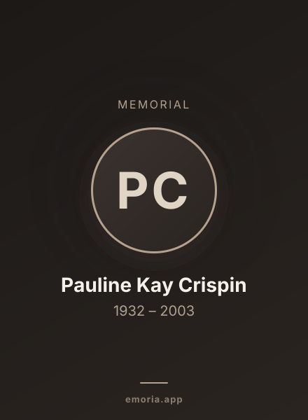 Memorial portrait of Pauline Kay Crispin