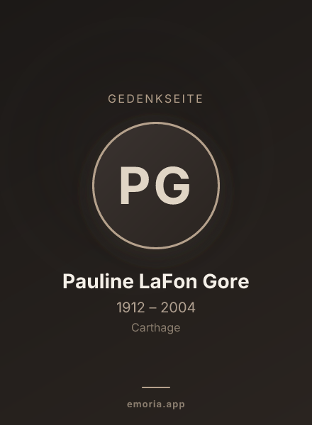 Gedenkportrait von Pauline LaFon Gore