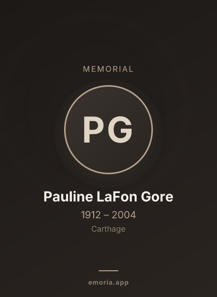 Memorial portrait of Pauline LaFon Gore