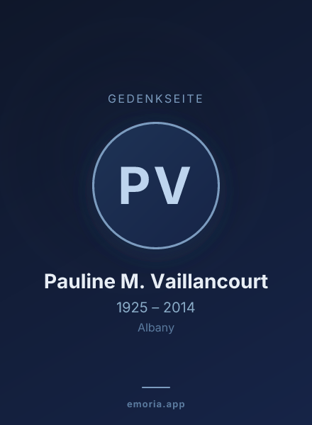 Gedenkportrait von Pauline M. Vaillancourt