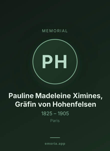 Memorial portrait of Pauline Madeleine Ximines, Gräfin von Hohenfelsen