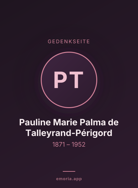Gedenkportrait von Pauline Marie Palma de Talleyrand-Périgord