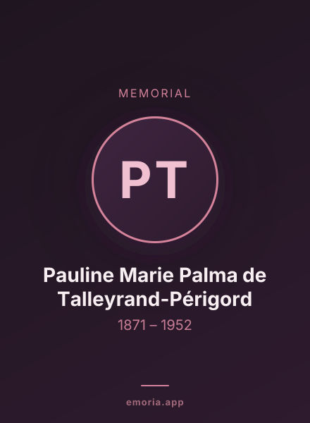 Memorial portrait of Pauline Marie Palma de Talleyrand-Périgord