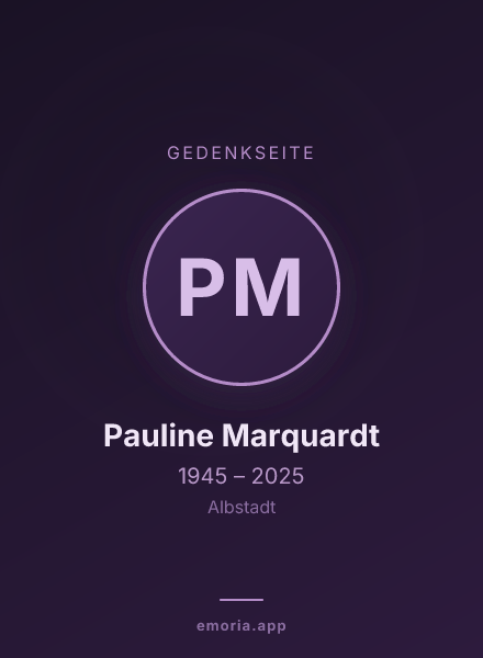 Gedenkportrait von Pauline Marquardt