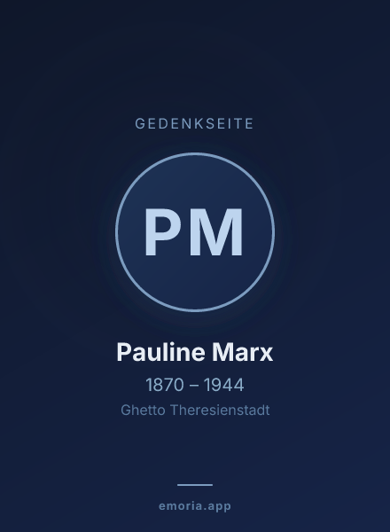 Gedenkportrait von Pauline Marx