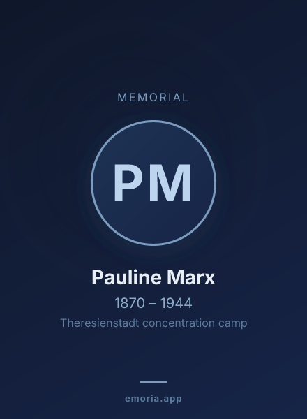 Memorial portrait of Pauline Marx