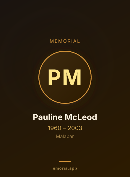 Memorial portrait of Pauline McLeod