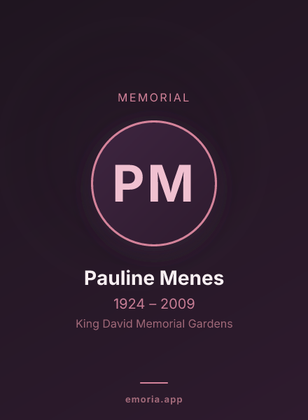 Memorial portrait of Pauline Menes