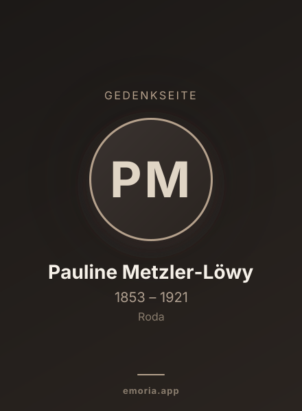 Gedenkportrait von Pauline Metzler-Löwy