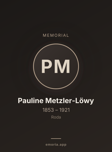 Memorial portrait of Pauline Metzler-Löwy