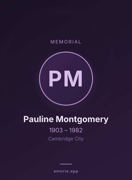 Memorial portrait of Pauline Montgomery