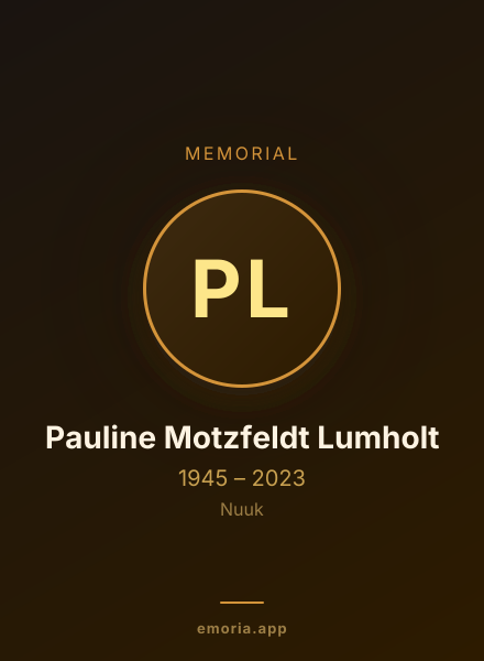Memorial portrait of Pauline Motzfeldt Lumholt