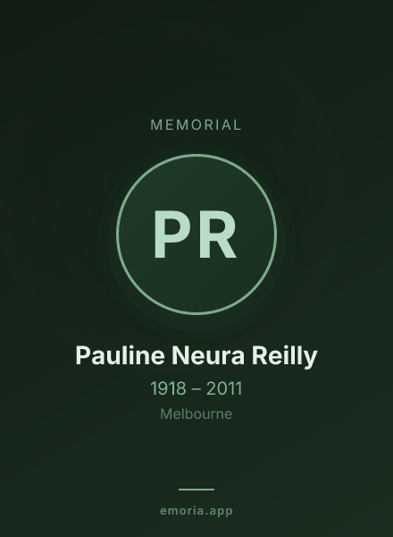 Memorial portrait of Pauline Neura Reilly