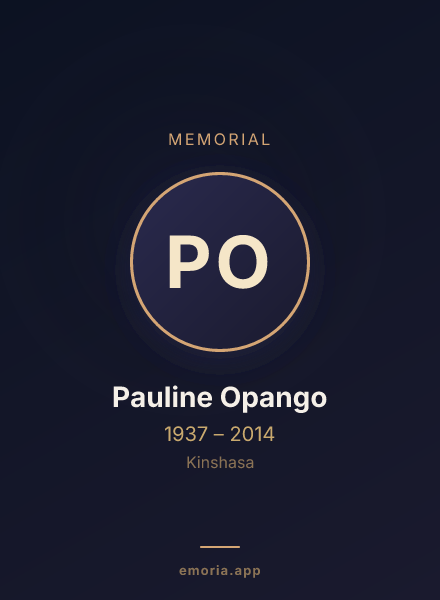 Memorial portrait of Pauline Opango