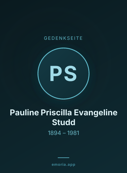 Gedenkportrait von Pauline Priscilla Evangeline Studd