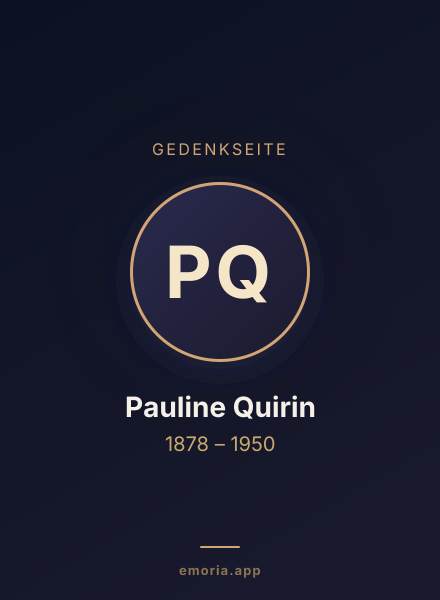 Gedenkportrait von Pauline Quirin