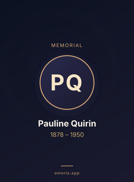 Memorial portrait of Pauline Quirin