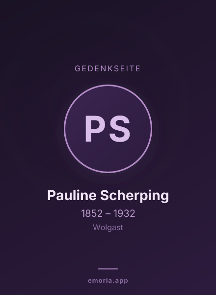 Gedenkportrait von Pauline Scherping