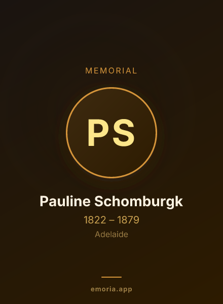 Memorial portrait of Pauline Schomburgk