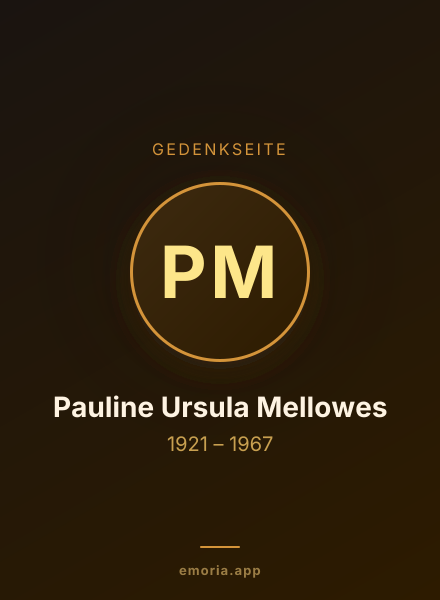 Gedenkportrait von Pauline Ursula Mellowes