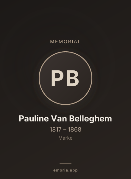 Memorial portrait of Pauline Van Belleghem
