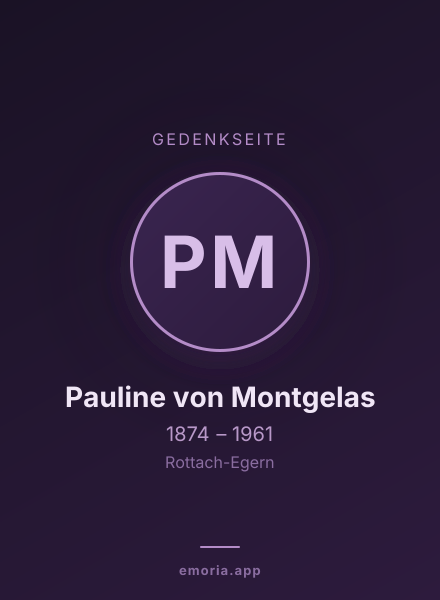 Gedenkportrait von Pauline von Montgelas