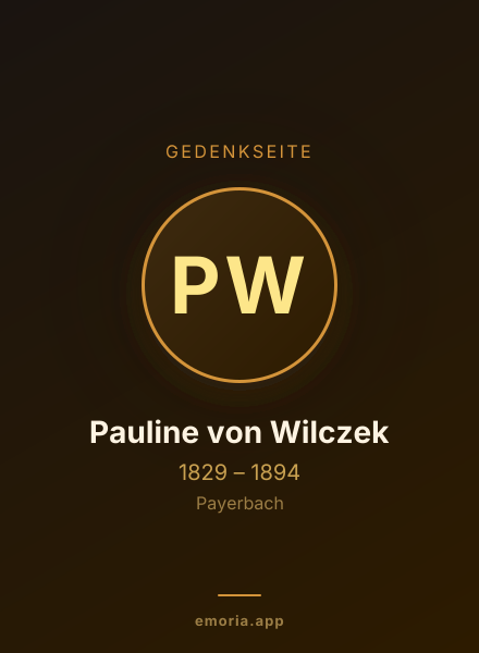 Gedenkportrait von Pauline von Wilczek