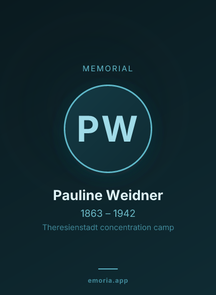 Memorial portrait of Pauline Weidner