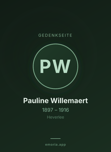 Gedenkportrait von Pauline Willemaert