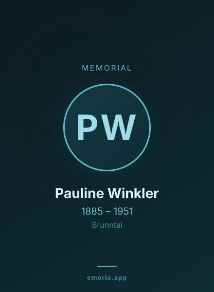 Memorial portrait of Pauline Winkler