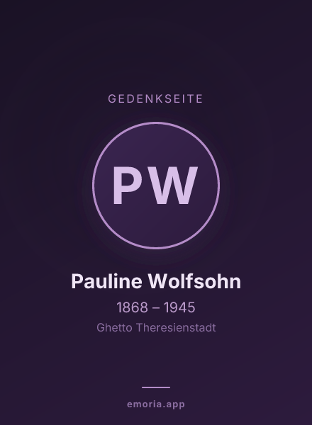 Gedenkportrait von Pauline Wolfsohn