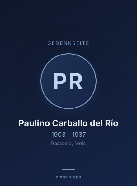 Gedenkportrait von Paulino Carballo del Río