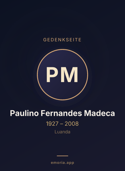 Gedenkportrait von Paulino Fernandes Madeca
