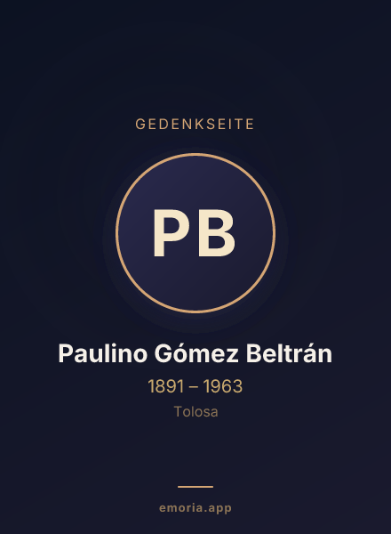 Gedenkportrait von Paulino Gómez Beltrán
