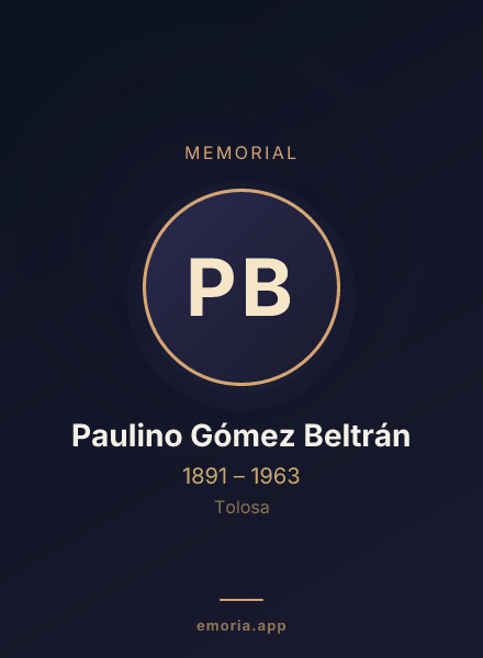 Memorial portrait of Paulino Gómez Beltrán