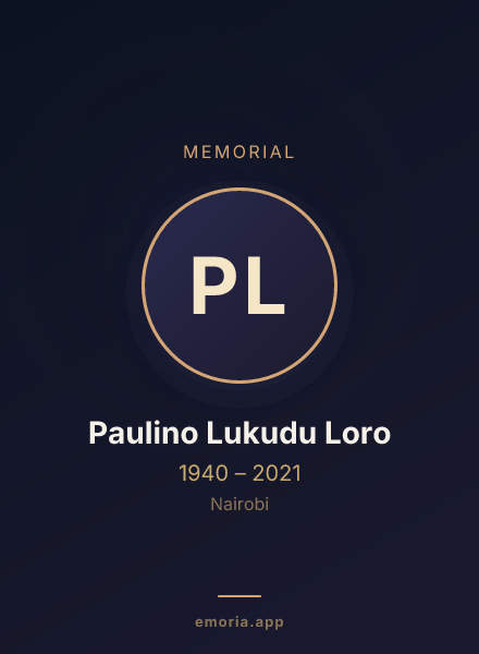 Memorial portrait of Paulino Lukudu Loro