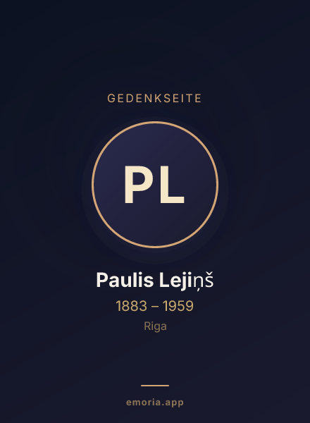 Gedenkportrait von Paulis Lejiņš