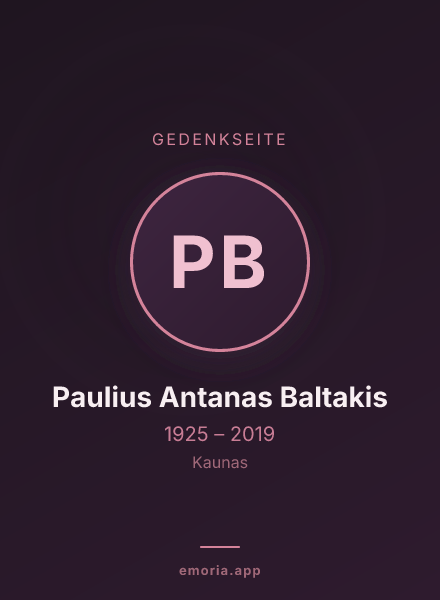 Gedenkportrait von Paulius Antanas Baltakis